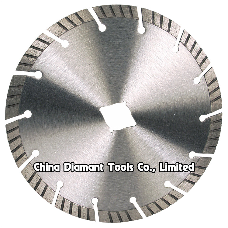 Diamond dry cutting saw blades - hot-press sintered, diagonal turbo segments