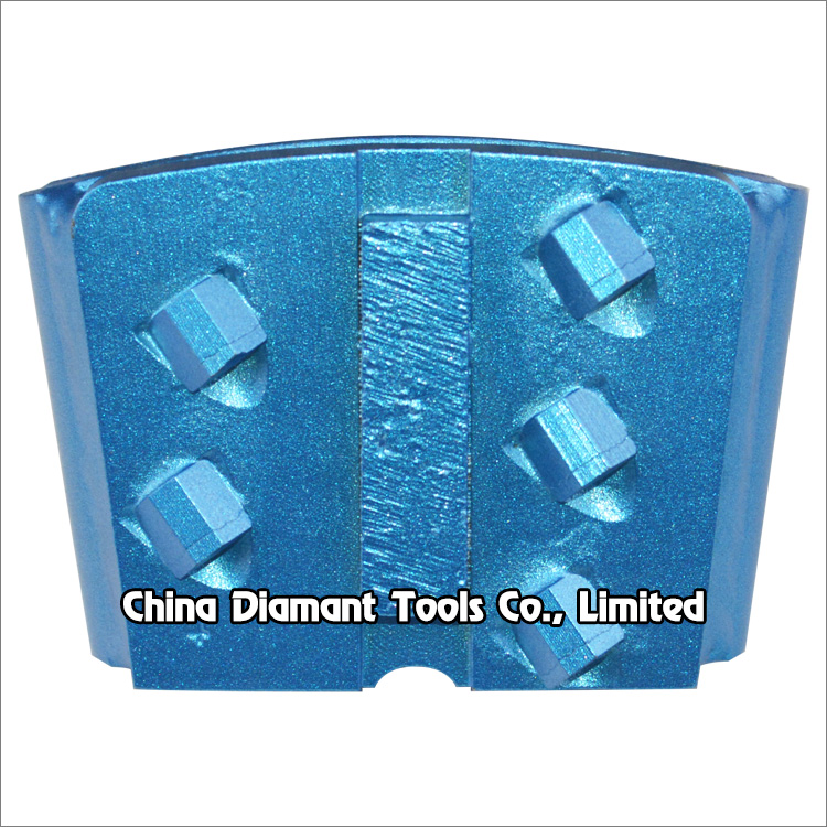 EZ change PCD grinding shoe for HTC floor grinders - 5pcs PCDs 1 diamond segment
