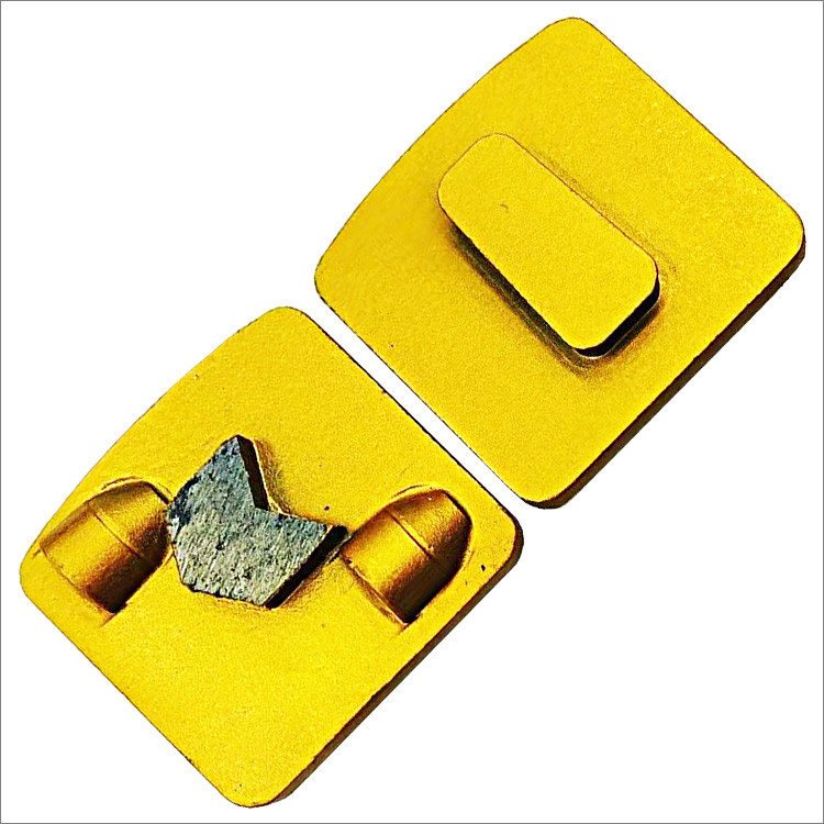 PCD diamond grinding shoe for Redi-lock holder of Husqvarna floor grinders - 2*1/2 round PCD + 1 arrow shape diamond segment