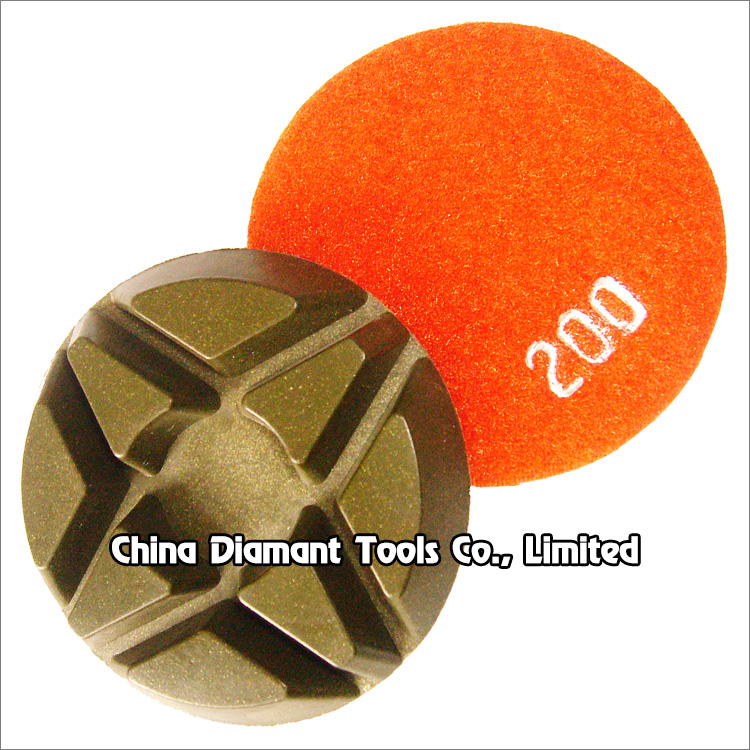3 inch 80mm floor polishing diamond pads for concrete - star shape, wet or dry use