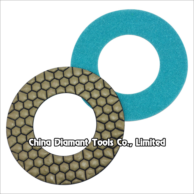 Diamond polishing rings resin bond dry use for stone - honeycomb shape