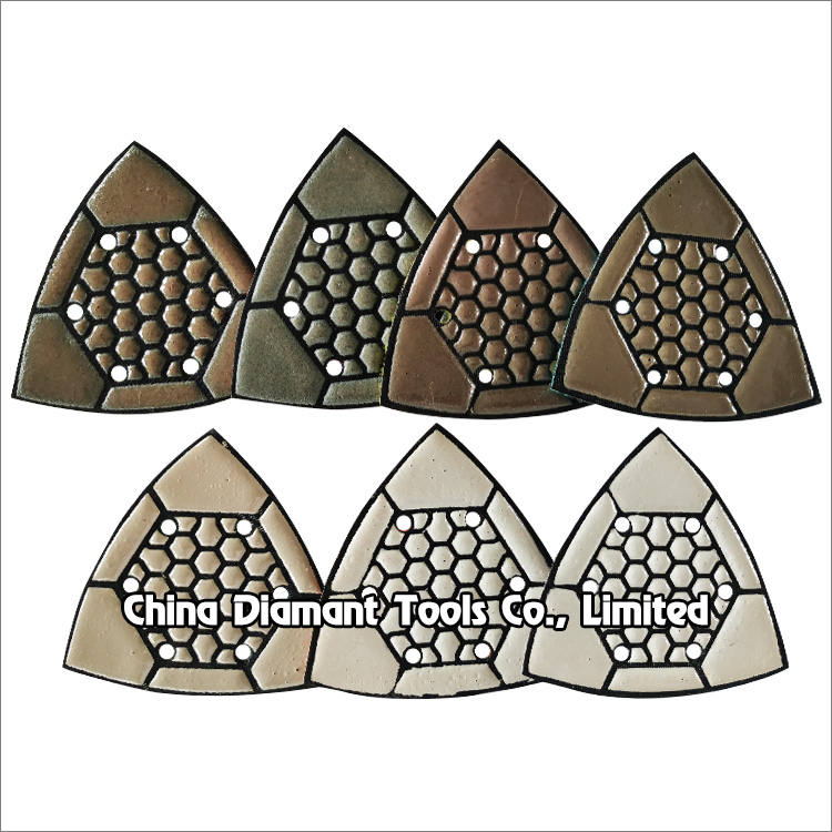 Diamond polishing pads dry use for stone granite marble - triangle & honeycomb shape