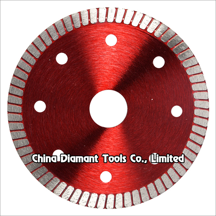 Diamond saw blades for ceramic porcelain cutting - wide turbo rim