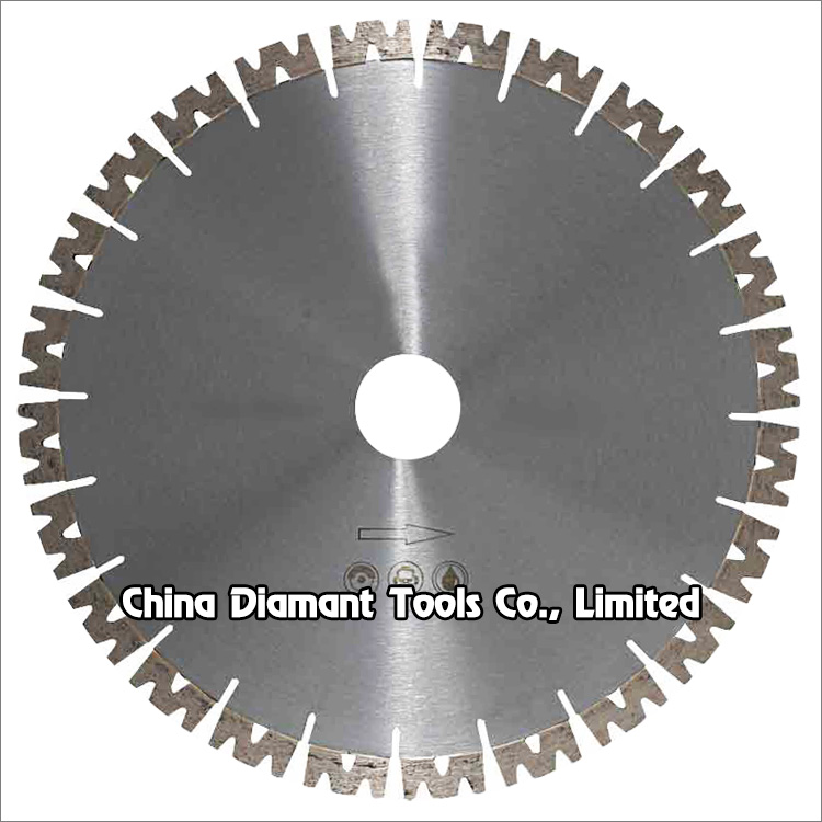 Diamond saw blades for granite slab edge cutting - W shape segments