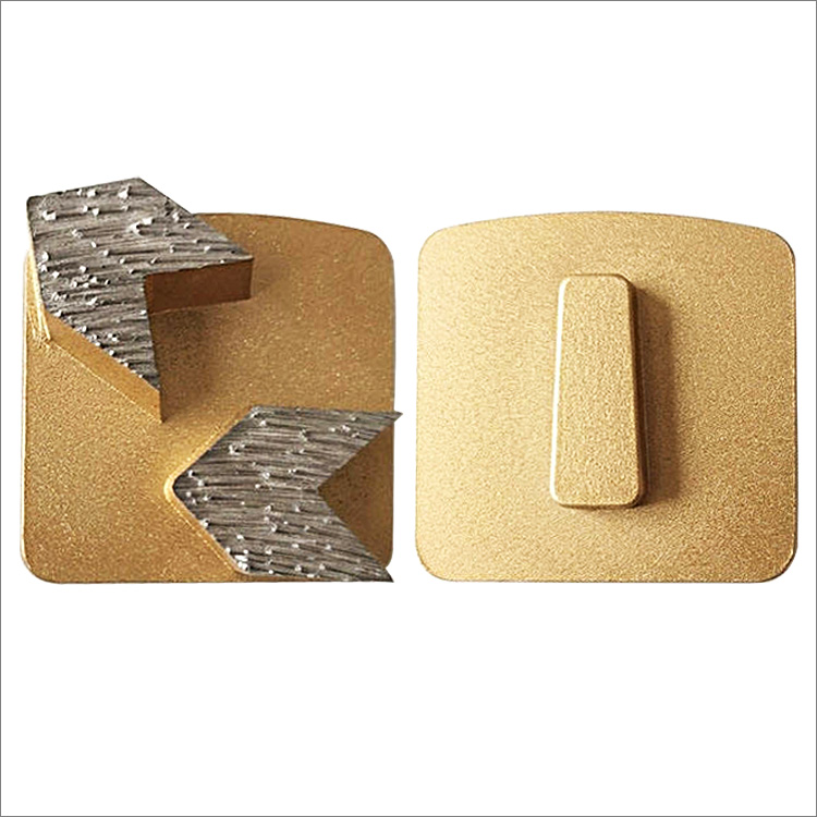 Diamond concrete grinding shoes for Scanmaskin floor grinder - double arrow shape segments