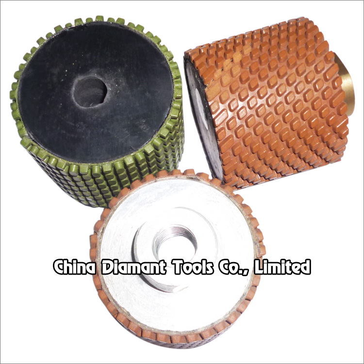 Diamond drum wheels for stone polishing - resin bond wet use