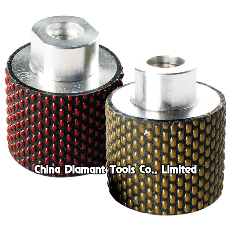 Diamond drum wheels for stone polishing - resin bond dry use