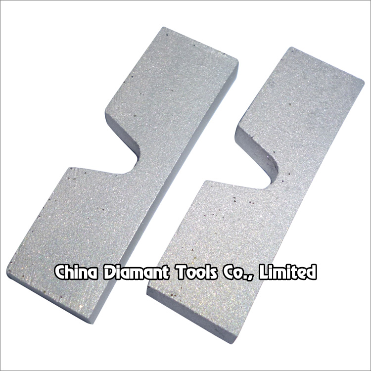 Diamond segments of wall cutting circular saw blades -  V slots shape