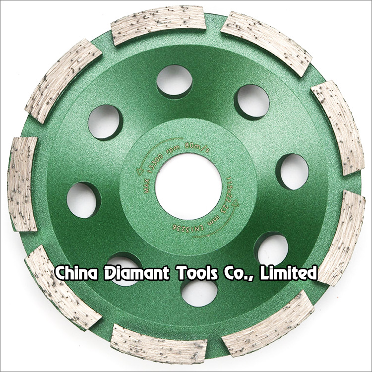 Diamond grinding cup wheels for concrete - single row
