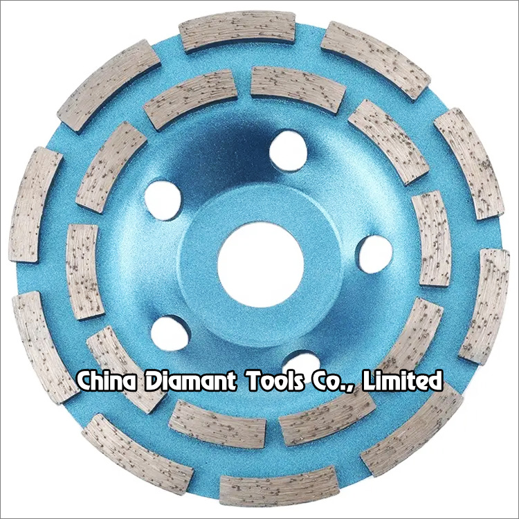 Diamond grinding cup wheels for concrete - double rows