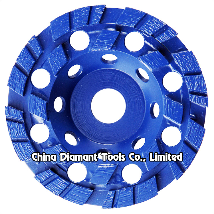 Diamond grinding cup wheels for concrete - double rows turbo segments
