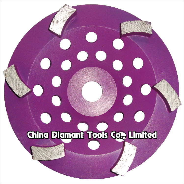 Diamond grinding cup wheels for concrete - big curved segments