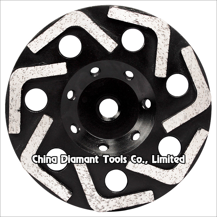 Diamond grinding cup wheels for concrete - L shape segments