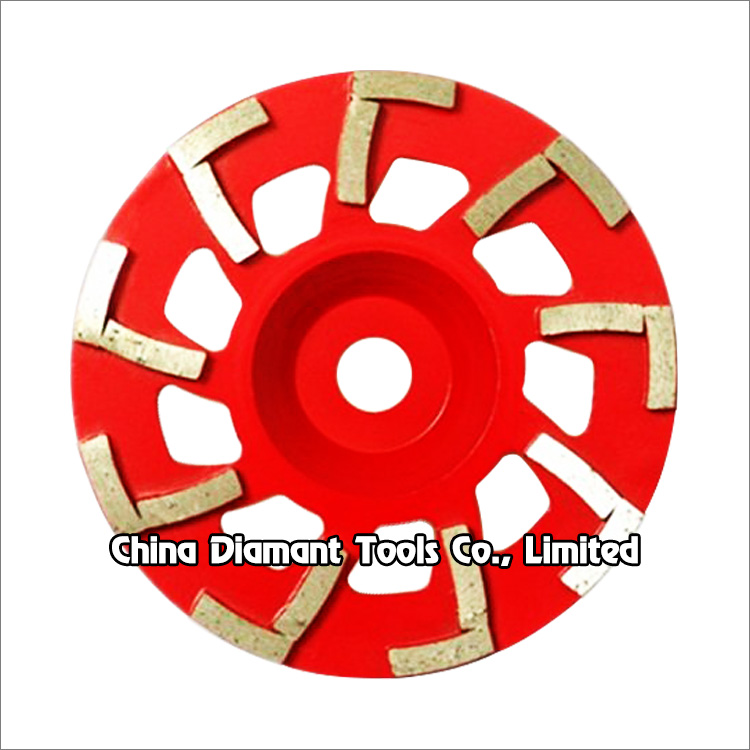 Diamond grinding cup wheels for concrete - assembled L shape segments