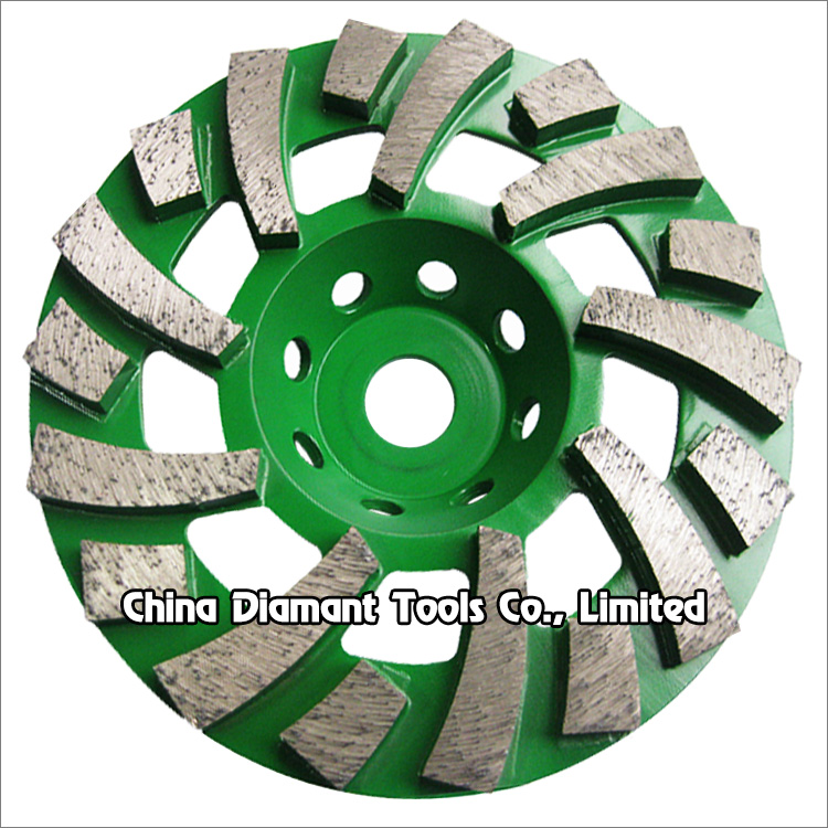 Diamond grinding cup wheels for concrete - big spiral & turbo row segments