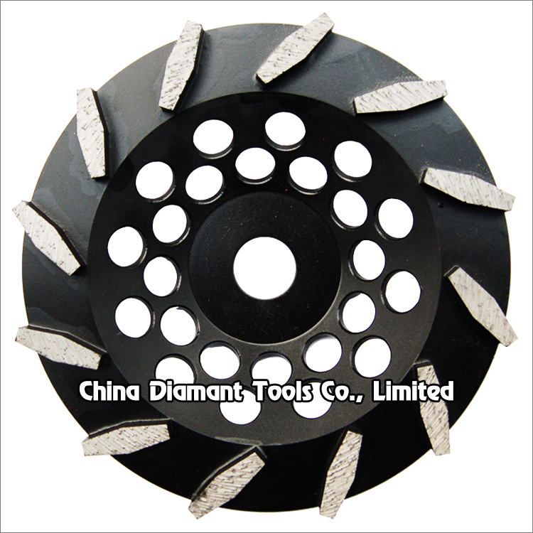 Diamond grinding cup wheels for concrete - big prismatic segments