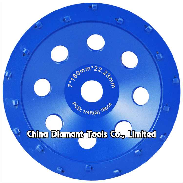 PCD grinding cup wheels for concrete floor - double rows