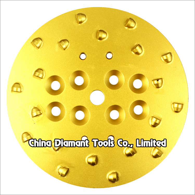 10 inches 250mm PCD scraper diamond disc concrete floor grinding plate - 1/2 round PCDs