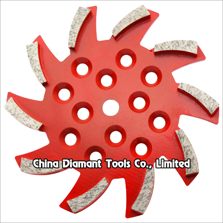 10 inches 250mm diamond disc floor grinding plate for concrete - spiral segments