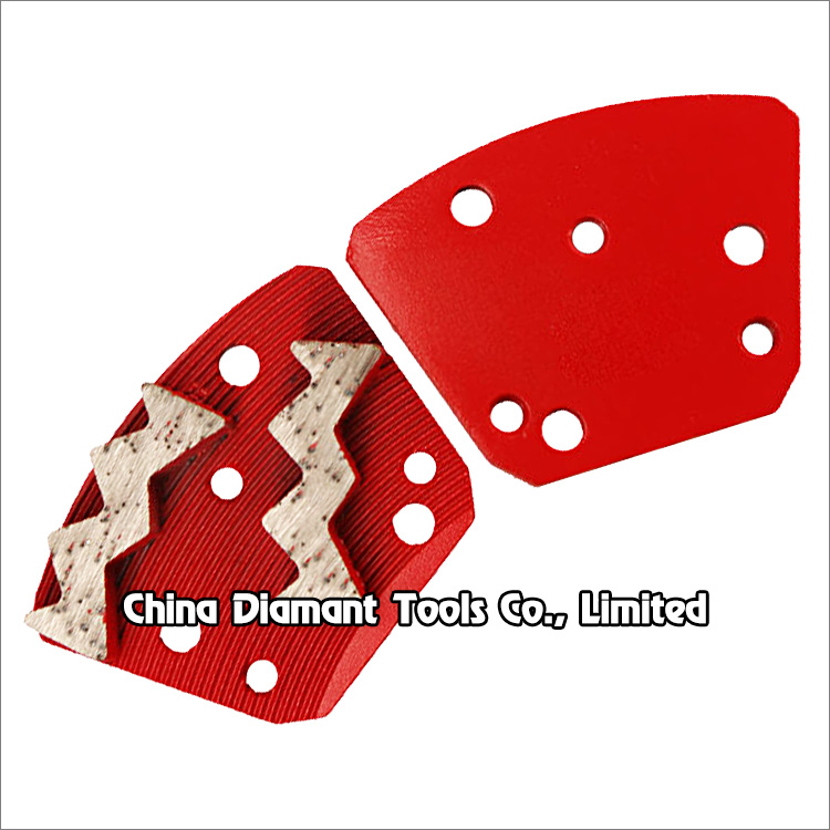 Trapezoid diamond grinding shoes concrete floor polishing pads - mountain shape segments