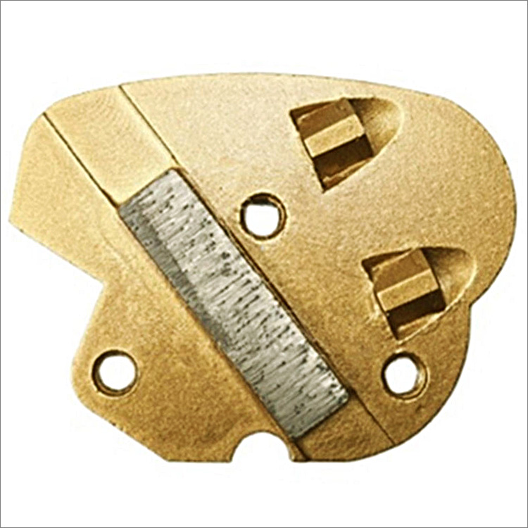 PCD diamond grinding shoes for Airtec floor grinders - 2 reverse quarter PCD + 1 metal bond diamond segment