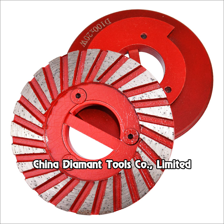 Diamond edge grinding wheels - turbo continuous rim segment with snail lock back