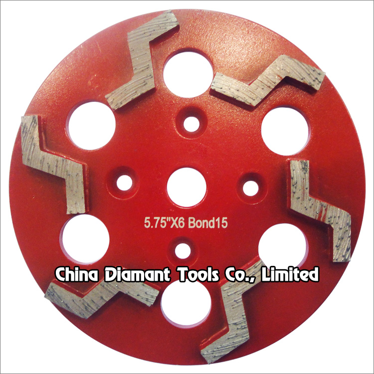Diamond disc floor grinding plate for concrete - Z shape segments