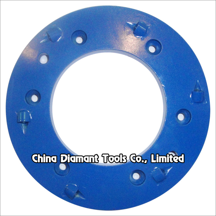 10 inches 250mm PCD grinding plate disc wheel for concrete floor 6-18pcs 1/4 round PCDs