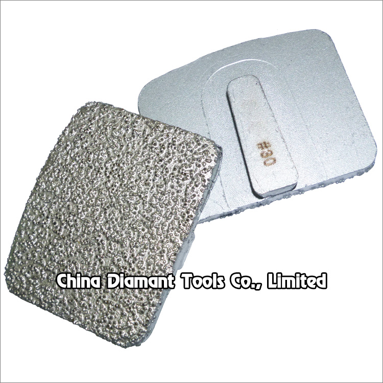 Vacuum brazed diamond pad used on Redi-Lock holder for wood floor grinding