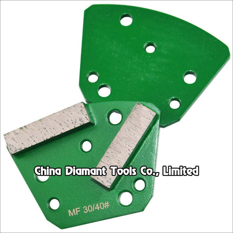 Trapezoid diamond grinding shoes concrete floor grinding  pads - bar segments