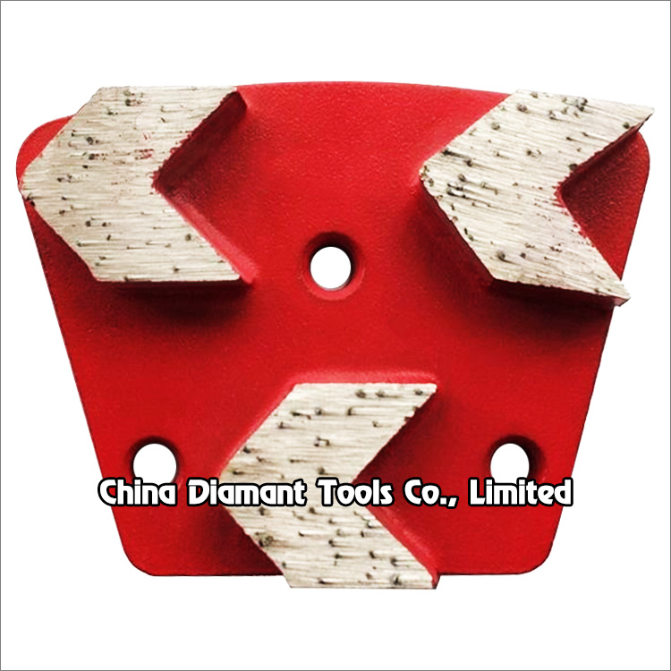 Trapezoid diamond grinding shoes concrete floor grinding pads