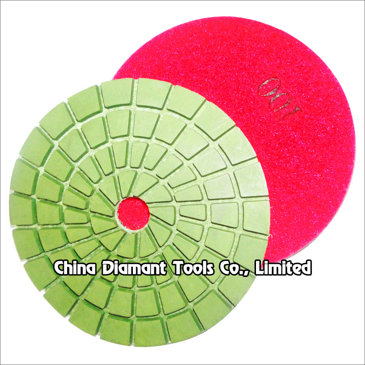 Edge polishing diamond pads for stone - resin Bond, straight turbo shape