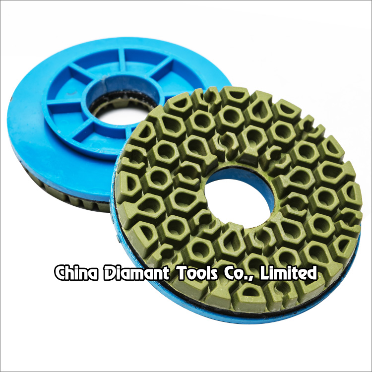 Edge polishing diamond pads chamfering wheel for stone - snail lock backer, honeycomb shape