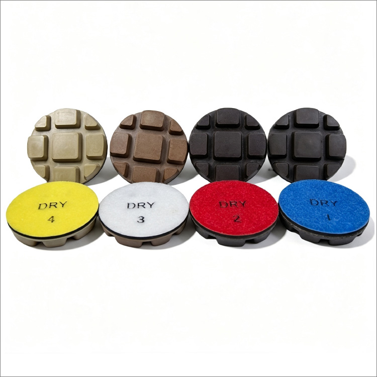 3 inches 80mm 4 steps diamond floor polishing pads resin bond dry use