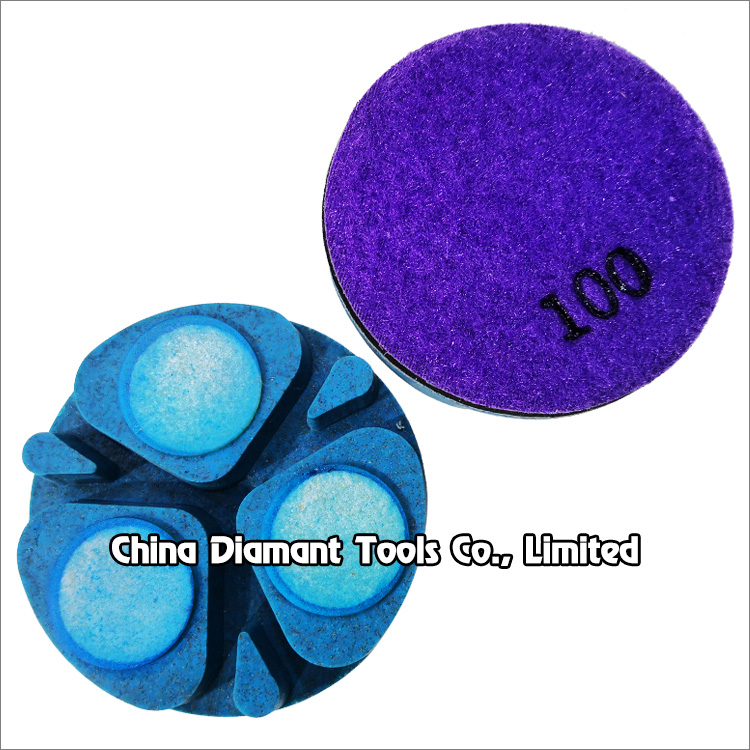 Ceramic bond diamond floor polishing pads for concrete dry use