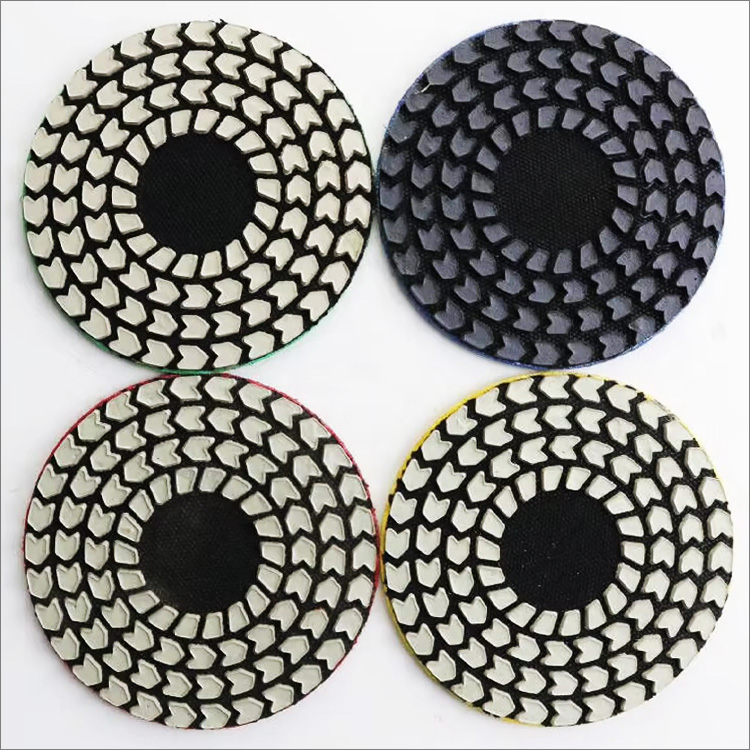 4 steps arrow shape resin bond flexible diamond dry polishing pads