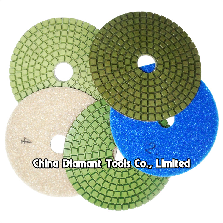 Flexible diamond polishing pads for stone - 5 steps, wet use