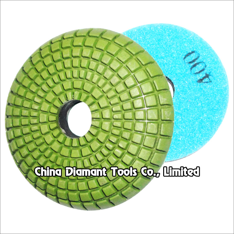 Convex diamond polishing pads for stone granite marble