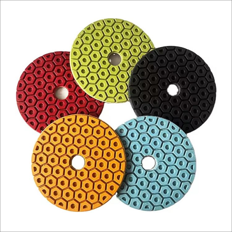 Resin bond diamond polishing pads for stone