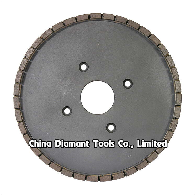 Diamond squaring wheels for trimming ceramic tile metal bond segmented rim dry use