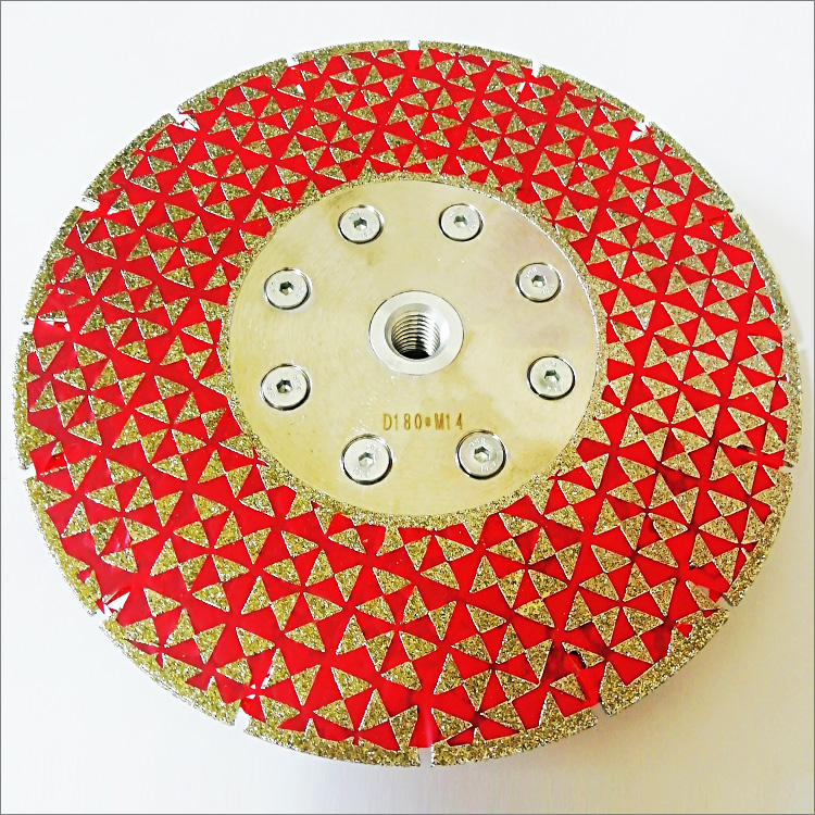 9 inches 180mm electroplated diamond saw blade cutting grinding disc with M14 flange