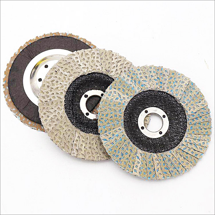 These 4 inches electroplated diamond flap discs grinding wheels are used on polishers or angle grinders for sharp chamfering, beveling, edge surface grinding a wide range of materials such as concrete, stone, granite, marble, quartz, ceramic, porcelain tiles, glass, steel, metals, synthetic materials, hard alloys, monocrystalline silicon, polycrystalline silicon, high-temperature alloys, etc.