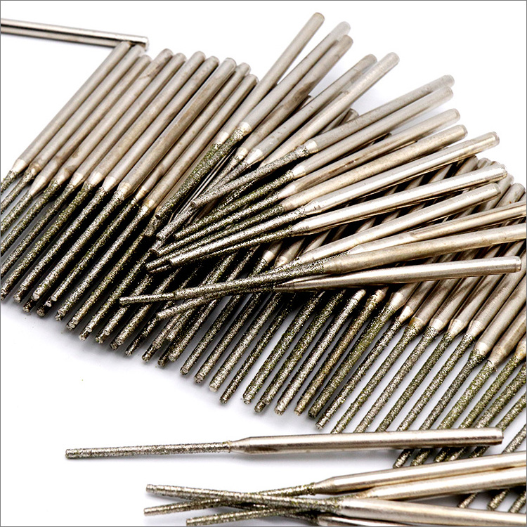 0.8 to 2.5mm extended diamond grinding needle drill bits dremel rotary tools for stone jade jewelry glass